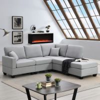 Light Gray L- Shape Sofa Sectional