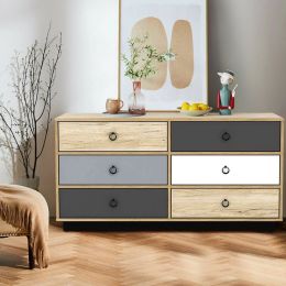 Multipurpose 6 Drawer Double Dresser