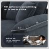 Gray 133" 6 Seat Corduroy Modular Sectional Sofa