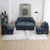 Gray 133" 6 Seat Corduroy Modular Sectional Sofa