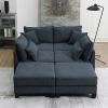 Gray 133" 6 Seat Corduroy Modular Sectional Sofa