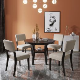 Espresso Round Dining Table Set