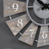 Gray Farmhouse Windmill Clock