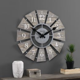 Gray Farmhouse Windmill Clock