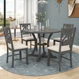 Gray Round Dining Table Set