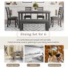 Rustic Gray Wood Dining Set