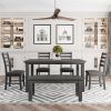 Rustic Gray Wood Dining Set