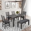 Rustic Gray Wood Dining Set