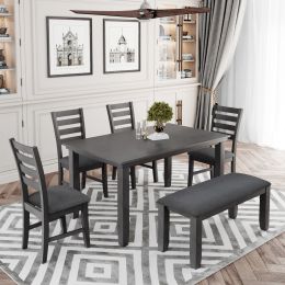 Rustic Gray Wood Dining Set