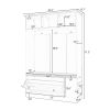 U-Can 5-in-1 Hall Tree, Entryway Shoe Bench- White
