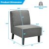 Armless Gray Linen Sofa Chair