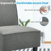 Armless Gray Linen Sofa Chair