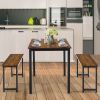 Rustic Bench Dining Set