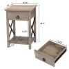 Gray Rustic Nightstand With Drawers Set