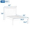 Rustic White Twin Platform Bed Set