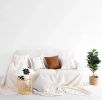 Vegan Leather Throw Pillow Covers