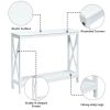 White-2-Tier Console Accent Table