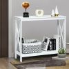 White-2-Tier Console Accent Table