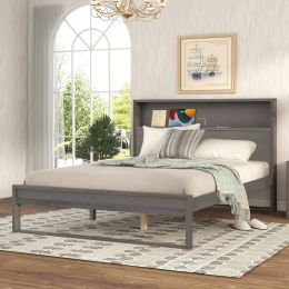 Queen Antique Gray Bed Set