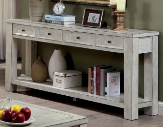 Antique White Rustic Sofa Table