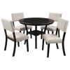 Espresso Round Dining Table Set