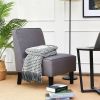 Armless Gray Linen Sofa Chair