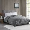 Charcoal Twin Lightweight Down Alternative Blanket with Satin Trim