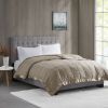 Brown King Lightweight Down Alternative Blanket with Satin Trim