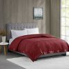 Burgundy King Lightweight Down Alternative Blanket with Satin Trim