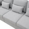Light Gray 104" 4 Seat Linen Sofa with Armrest Pockets and Pillows