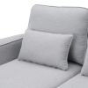 Light Gray 104" 4 Seat Linen Sofa with Armrest Pockets and Pillows