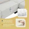 Beige 133" 6 Seat Corduroy Modular Sectional Sofa