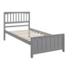 Gray Wood Twin Platform Bed