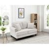 Living Room 3-Piece Chenille White, Sofa, Loveseat, and Single Chair