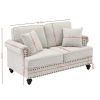 Living Room 3-Piece Chenille White, Sofa, Loveseat, and Single Chair