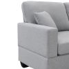 Light Gray 89.8" 5-seat Linen Fabric Modular Couch/Sofa with Ottoman and Pillows