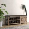 Tobacco Wood Shoe Bench