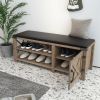 Tobacco Wood Shoe Bench